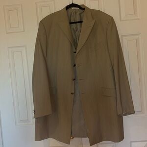 PAL Zileri luxury Camel Vintage style Made in Italy Wool Business Men suit Sz 58